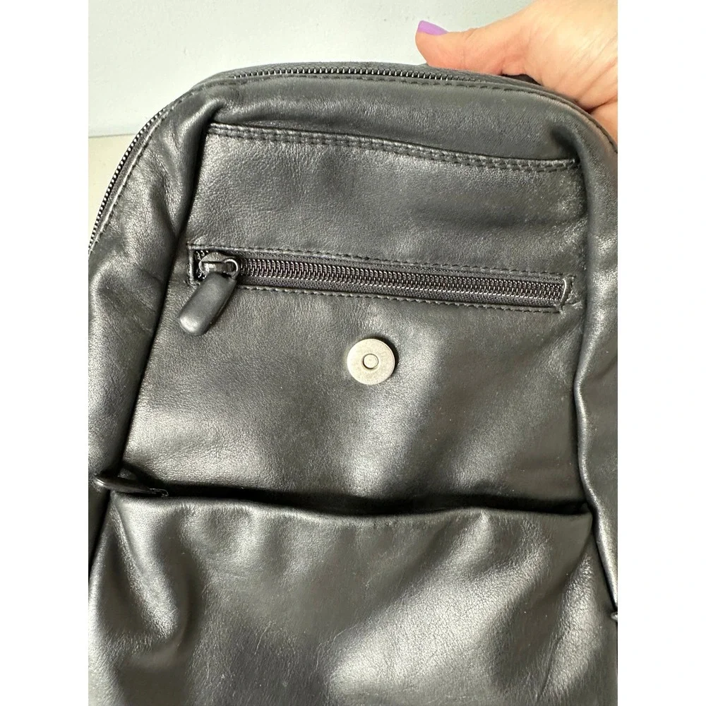 Derek‎ Alexander Black Leather Sling Backpack Navajo Purse Bag Womens